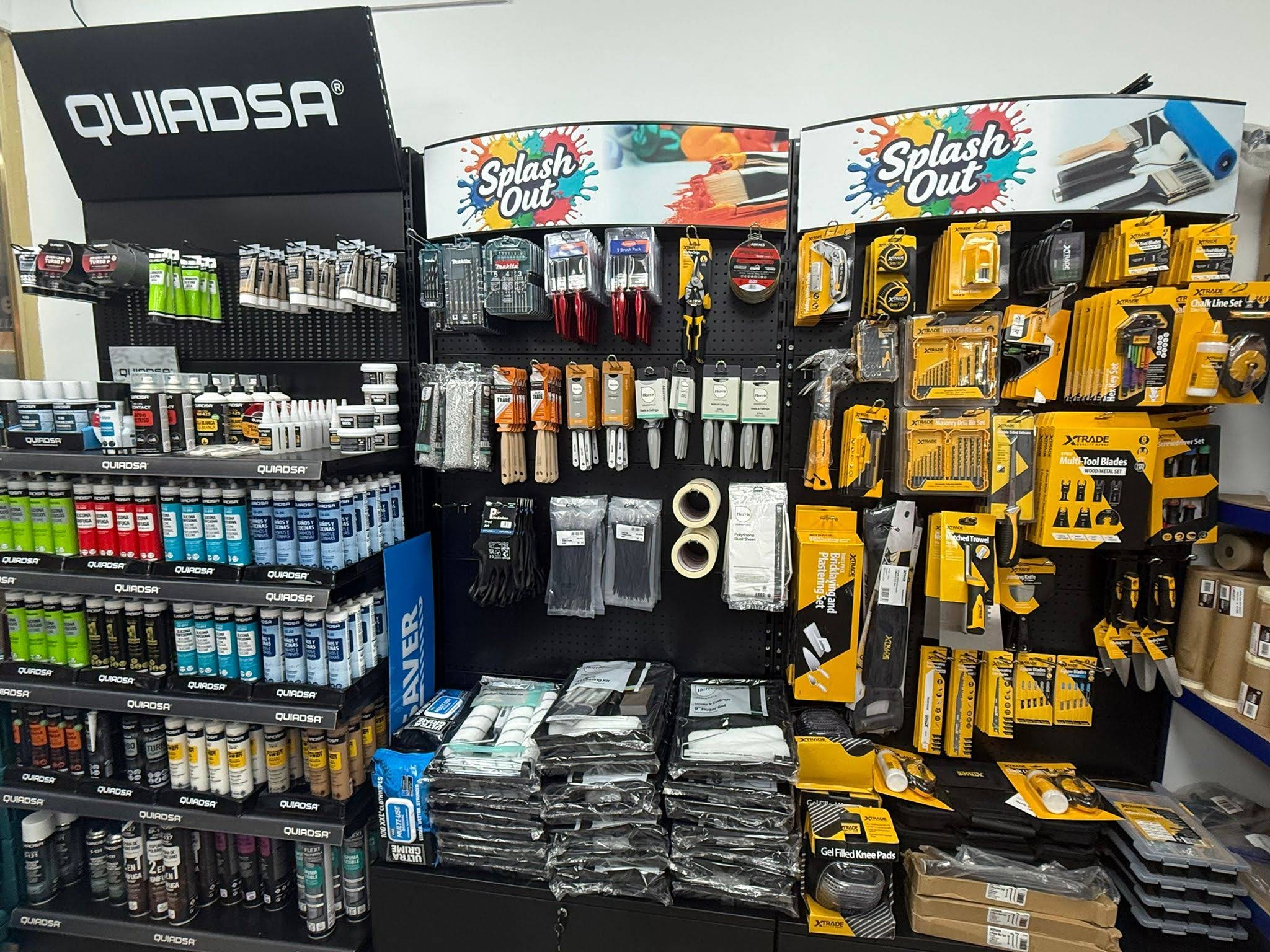 Shelves stocked with tools and supplies